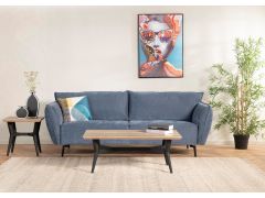 ספה תלת מושבית בגוון כחול דגם DAVON