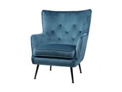 כורסא בד קטיפה בגוון כחול דגם ARISTO