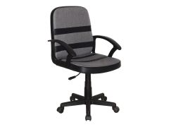 כיסא משרדי דמוי עור בגוון אפור/שחור דגם CLANCY